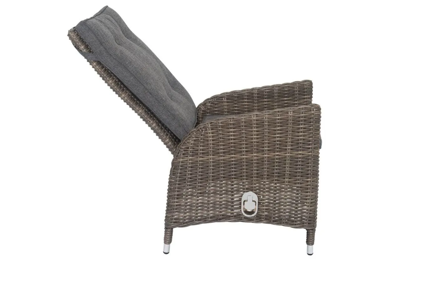2er Set Dining Sessel, grau, Polyrattan, je 55 x 65 x 112 cm, Rücken stufenlos verstellbar Polyrattan-Gartenmöbel|Gartenstühle & Gartensessel