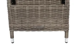 2er Set Dining Sessel, grau, Polyrattan, je 55 x 65 x 112 cm, Rücken stufenlos verstellbar Polyrattan-Gartenmöbel|Gartenstühle & Gartensessel