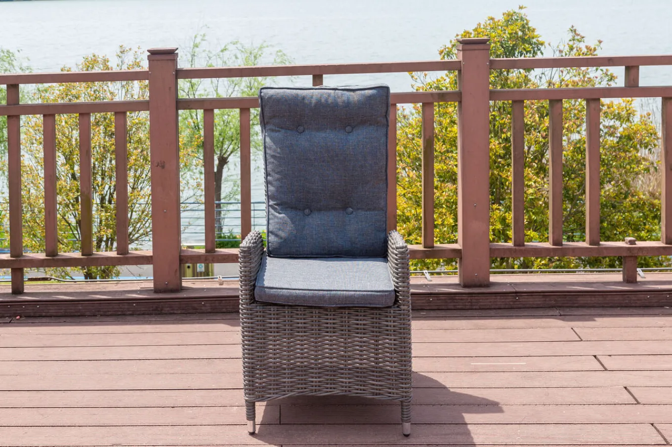 2er Set Dining Sessel, grau, Polyrattan, je 55 x 65 x 112 cm, Rücken stufenlos verstellbar Polyrattan-Gartenmöbel|Gartenstühle & Gartensessel
