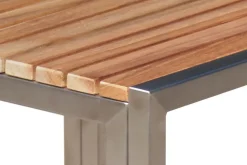 Best 2er-Set Rollliege, schwarz, Edelstahl/Teak, 212x71x36cm, mit Beistelltisch 45x45cm, FSC®-zertifiziertes Produkt Gartenliegen