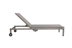 2er-Set Rollliege, taupe, Edelstahl/Teak, 212x71x36cm, mit Beistelltisch 45x45cm, FSC®-zertifiziertes Produkt Gartenliegen