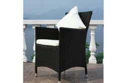 Best 2er Set Sessel, schwarz, Polyrattan inkl. Kissen und Polster Polyrattan-Gartenmöbel|Gartenstühle & Gartensessel
