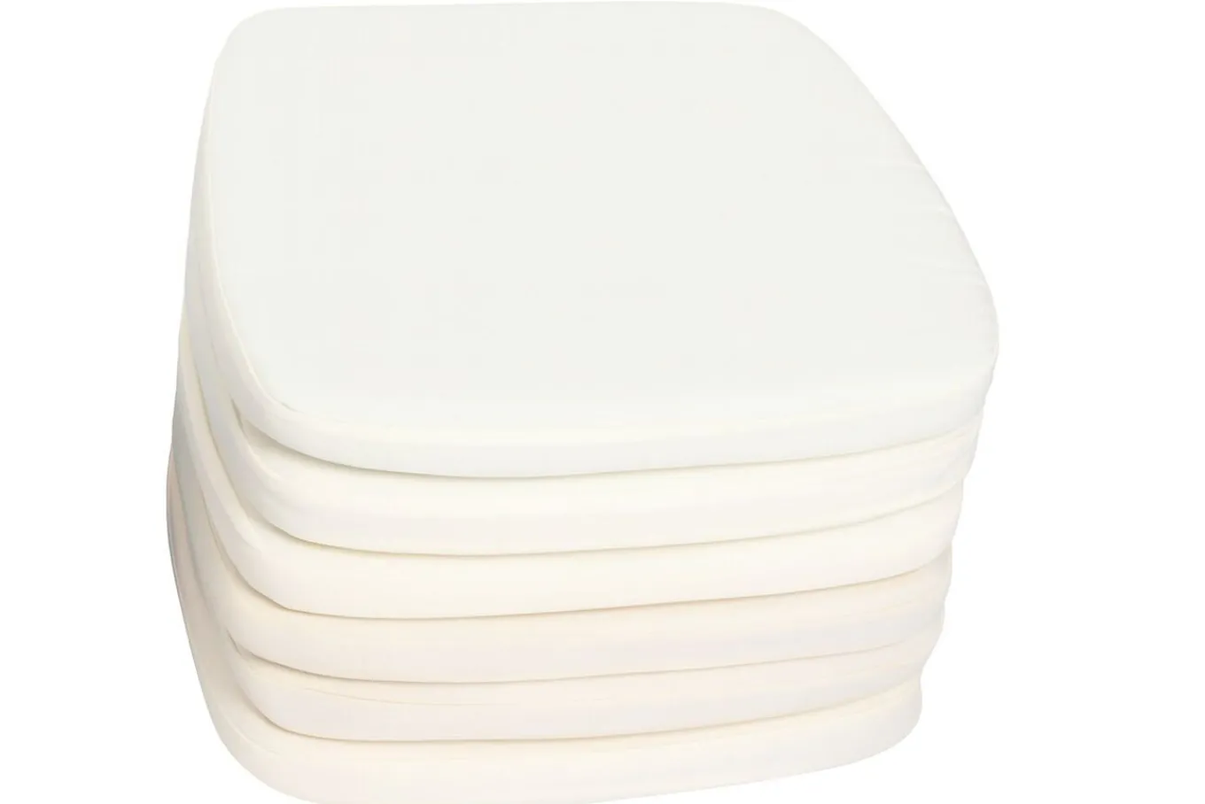 6er-Set Sitzkissen für Stühle, creme/weiß, wasserabweisend Sitzkissen