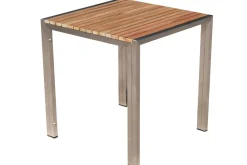 Best 2er-Set Sonnenliegen, schwarz, Edelstahl/Teak, 195,5x74x35cm, mit Beistelltisch 45x45cm, Teak Armlehnen, FSC®-zertifiziertes Produkt Gartenliegen