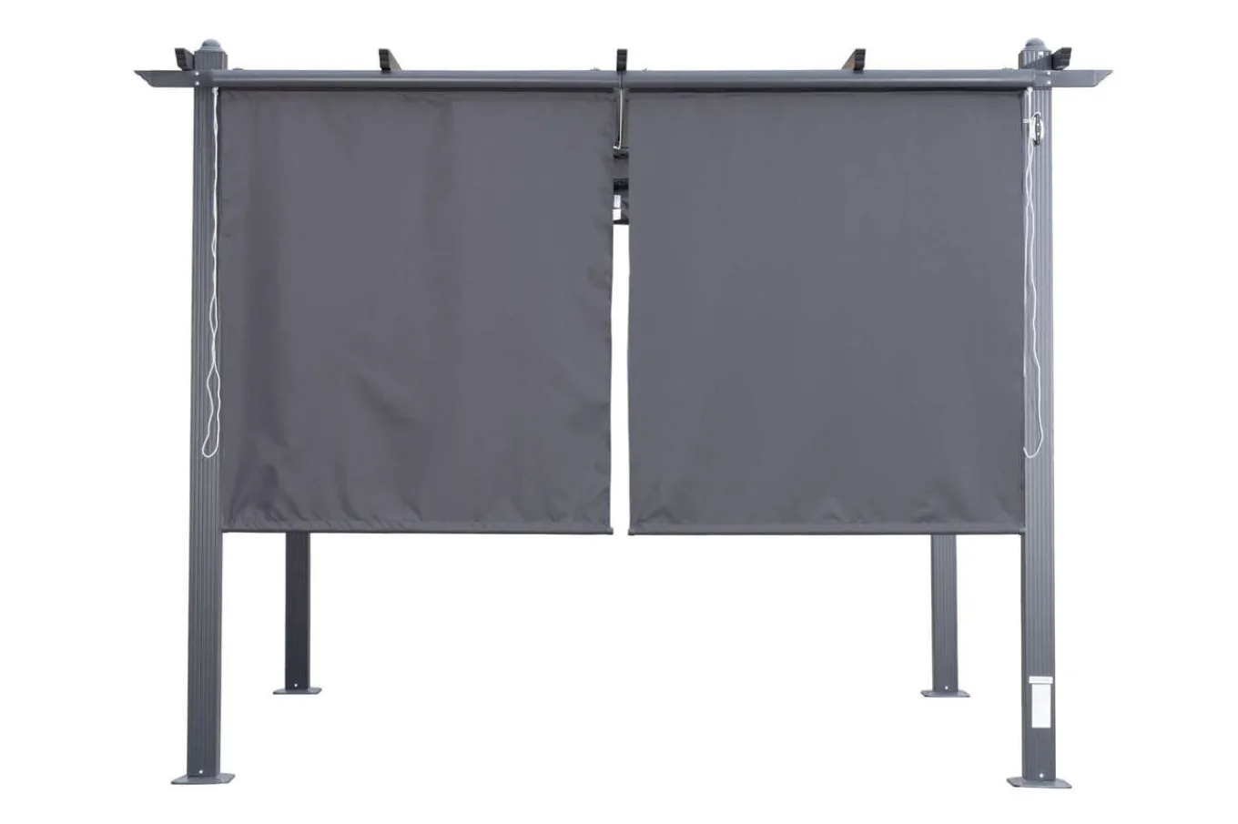 2er Vorhangset, anthrazit, Polyester, 120 x 150 cm, pflegeleicht, passend für Pergola 3x4 m/4x4 m Pergola|Gartenmöbel-Zubehör & Ersatzteile