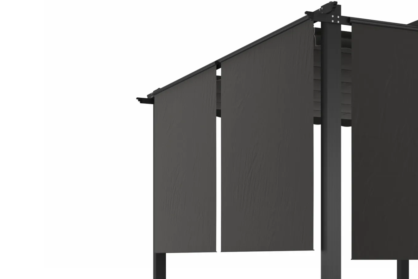 2er Vorhangset, anthrazit, Polyester, 120 x 150 cm, pflegeleicht, passend für Pergola 3x4 m/4x4 m Pergola|Gartenmöbel-Zubehör & Ersatzteile