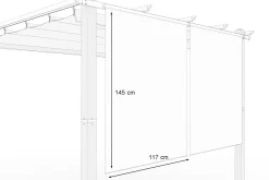 Discount 2er Vorhangset, Creme, Polyester, ca. 120 x 150 cm, witterungs- & UV-beständig, passend für Pergola 3x3 m/3x4 m Pergola|Gartenmöbel-Zubehör & Ersatzteile