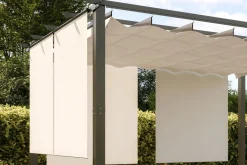 Clearance 2er Vorhangset, creme, Polyester, 170 x 150 cm, witterungs- & UV-beständig, passend für Pergola 3x3 m Pergola|Gartenmöbel-Zubehör & Ersatzteile