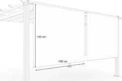 Clearance 2er Vorhangset, creme, Polyester, 170 x 150 cm, witterungs- & UV-beständig, passend für Pergola 3x3 m Pergola|Gartenmöbel-Zubehör & Ersatzteile