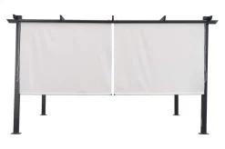 Clearance 2er Vorhangset, creme, Polyester, 170 x 150 cm, witterungs- & UV-beständig, passend für Pergola 3x3 m Pergola|Gartenmöbel-Zubehör & Ersatzteile