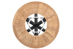 Outlet Esstisch, anthrazit matt, Alu/Teak, Ø150x75 cm, mit Glasinlay Gartentische