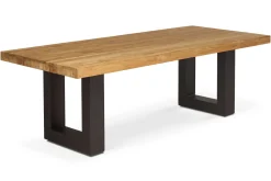 Outlet Esstisch, anthrazit/natur, Alu/recyceltes Teak, 220 x 100 cm, rustikal gebürstet, FSC®-zertifiziertes Produkt Gartentische