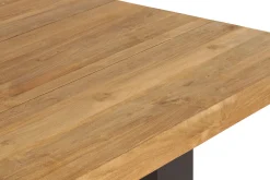 Outlet Esstisch, anthrazit/natur, Alu/recyceltes Teak, 220 x 100 cm, rustikal gebürstet, FSC®-zertifiziertes Produkt Gartentische