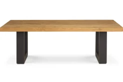 Outlet Esstisch, anthrazit/natur, Alu/recyceltes Teak, 220 x 100 cm, rustikal gebürstet, FSC®-zertifiziertes Produkt Gartentische