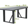 Online Esstisch, anthrazit, Aluminium, Glaskeramik, 200x90 cm Gartentische