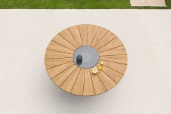Best Esstisch, Edelstahl/Teakholz, Ø 170cm, inkl. drehbarer Granitplatte und Eiskühler, FSC®-zertifiziertes Produkt Gartentische