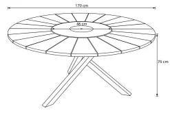 Best Esstisch, Edelstahl/Teakholz, Ø 170cm, inkl. drehbarer Granitplatte und Eiskühler, FSC®-zertifiziertes Produkt Gartentische