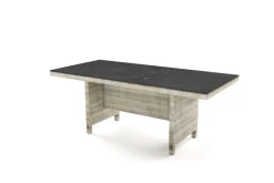 Online Esstisch, grau/dessert-beige, Alu/bedrucktes Glas, 200 x 95 cm, witterungsbeständig, kratzfest Gartentische