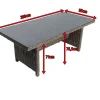 New Esstisch, grau, Polyrattan, 200 x 95 cm, Tischplatte Spraystone, 6mm, aufliegend Gartentische|Polyrattan-Gartenmöbel