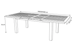 Outlet Esstisch, natur, Akazie, 180/220/260x100cm, zweifacher Synchronauszug, geölt, FSC®-zertifiziertes Produkt Gartentische