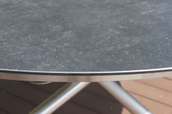 Online Esstisch, silber/grau, Edelstahl/Glaskeramik, ca. Ø150cm Gartentische