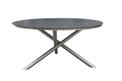 Online Esstisch, silber/grau, Edelstahl/Glaskeramik, ca. Ø150cm Gartentische