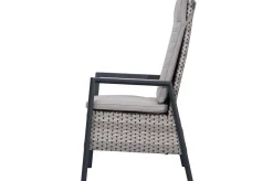 Clearance Evora Garten-Essgruppe, grau/anthrazit, Alu/Polyrattan, ausziehbare Tischplatte 180/240 x 100 cm, 6 Diningsessel Garten-Essgruppen