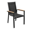 New Evora Garten-Essgruppe, grau/anthrazit, Alu/Teak/Textilene, 200 x 100 cm, stapelbar, FSC®-zertifiziertes Produkt Garten-Essgruppen