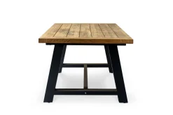 New Evora Garten-Essgruppe, grau/anthrazit, Alu/Teak/Textilene, 200 x 100 cm, stapelbar, FSC®-zertifiziertes Produkt Garten-Essgruppen