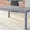 New ExklusivmodellRocking Comfort Esstisch, grau-braun-meliert, Alu/Polyrattan/Glaskeramik, 180x110 cm, pulverbeschichtet Gartentische