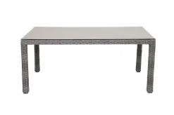 New ExklusivmodellRocking Comfort Esstisch, grau-braun-meliert, Alu/Polyrattan/Glaskeramik, 180x110 cm, pulverbeschichtet Gartentische