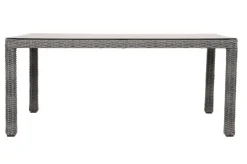 New ExklusivmodellRocking Comfort Esstisch, grau-braun-meliert, Alu/Polyrattan/Glaskeramik, 180x110 cm, pulverbeschichtet Gartentische