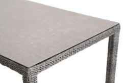 New ExklusivmodellRocking Comfort Esstisch, grau-braun-meliert, Alu/Polyrattan/Glaskeramik, 180x110 cm, pulverbeschichtet Gartentische