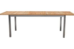 Outlet Falun Garten-Essgruppe mit 8 Sesseln, braun, Teakholz/Edelstahl, 180/240 x 100 cm, ausziehbar, stapelbar, FSC®-zertifiziertes Produkt Garten-Essgruppen|Edelstahl-Gartenmöbel