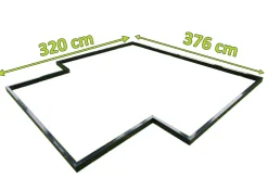 Best Fundament für Gewächshaus 22283, schwarz, Alu, 320x376x9cm, pulverbeschichtet Gewächshaus