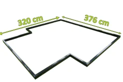 Best Fundament für Gewächshaus 22283, schwarz, Alu, 320x376x9cm, pulverbeschichtet Gewächshaus