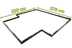 Best Fundament für Gewächshaus 22283, schwarz, Alu, 320x376x9cm, pulverbeschichtet Gewächshaus
