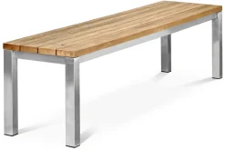 Hot Gartenbank, Edelstahl/recyceltes Teak, 160x40x45cm, rustikal gebürstet, FSC®-zertifiziertes Produkt Gartenbänke & Gartensofas