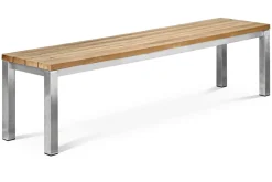 Hot Gartenbank, Edelstahl/recyceltes Teak, 160x40x45cm, rustikal gebürstet, FSC®-zertifiziertes Produkt Gartenbänke & Gartensofas