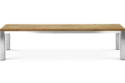 Hot Gartenbank, Edelstahl/recyceltes Teak, 160x40x45cm, rustikal gebürstet, FSC®-zertifiziertes Produkt Gartenbänke & Gartensofas