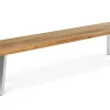 Clearance Gartenbank, Edelstahl/recyceltes Teak, 160x40x45cm, A-Gestell, rustikal gebürstet Gartenbänke & Gartensofas