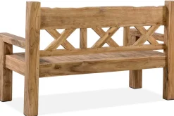 Gartenbank, natur, recyceltes Teak, 160x73cm, mit Rücken- und Armlehnen, rustikal gebürstet Gartenbänke & Gartensofas