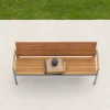 Hot Gartenbank, Teakholz/Edelstahl, 3-Sitzer, 160x55x80cm, FSC®-zertifiziertes Produkt Edelstahl-Gartenmöbel|Gartenbänke & Gartensofas