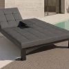 Hot Garten-Doppelliege, dunkelgrau, Alu/Polyester, 200 x 150 cm, inkl. Mitteltisch, witterungsbeständig Gartenliegen|Aluminium-Gartenmöbel