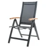 Outlet Garten-Essgruppe, anthrazit matt, Alu / Teak / Textil, Tisch 150/210x90cm, 8 Klappstühle Garten-Essgruppen|Aluminium-Gartenmöbel