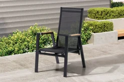Best Garten-Essgruppe, anthrazit matt, Alu/Spraystone/Polyester, 160x95 cm, 4 Sessel, inkl. Polster Garten-Essgruppen|Aluminium-Gartenmöbel