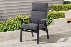 Best Garten-Essgruppe, anthrazit matt, Alu/Spraystone/Polyester, 160x95 cm, 4 Sessel, inkl. Polster Garten-Essgruppen|Aluminium-Gartenmöbel