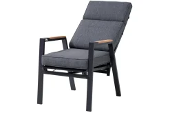 Best Garten-Essgruppe, anthrazit matt, Alu/Spraystone/Polyester, 160x95 cm, 4 Sessel, inkl. Polster Garten-Essgruppen|Aluminium-Gartenmöbel