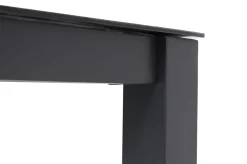 Sale Garten-Essgruppe, anthrazit matt, Alu/Spraystone/Textilen, 160x95 cm, 6 Klappstühle, Teak Armlehnen Aluminium-Gartenmöbel