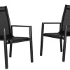 Outlet Garten-Essgruppe, anthrazit matt, Alu/Spraystone/Textilen, 160x95 cm, 4 Stapelsessel Garten-Essgruppen|Aluminium-Gartenmöbel